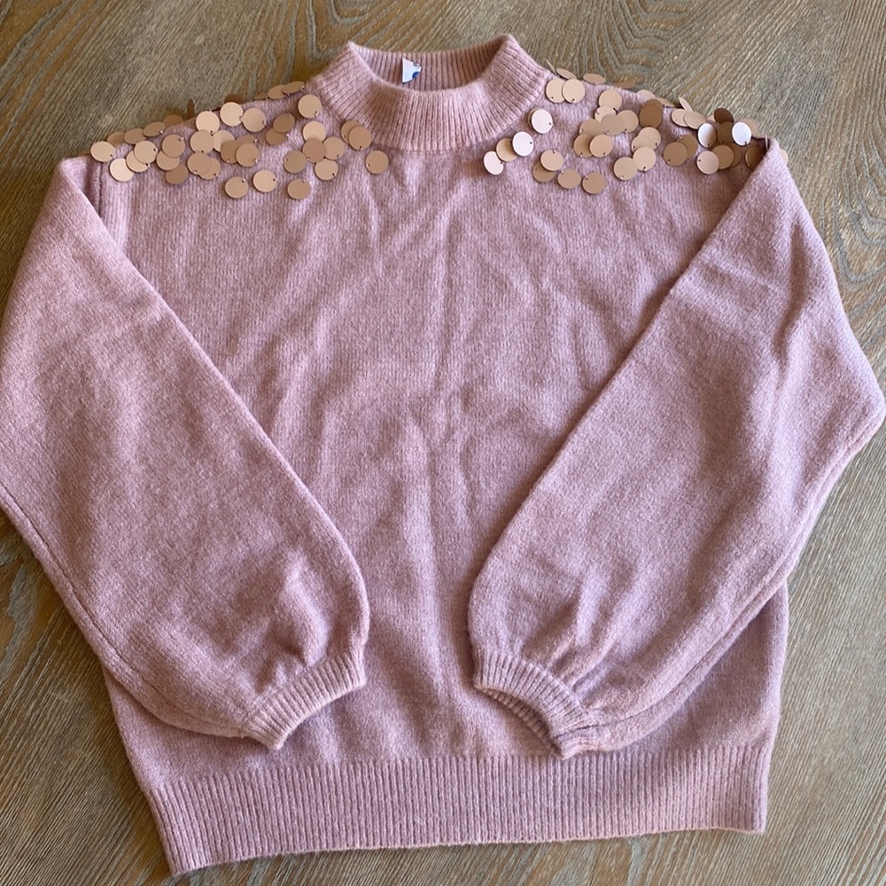 New knit co-op womens mauve dusty pink sweater sz medium